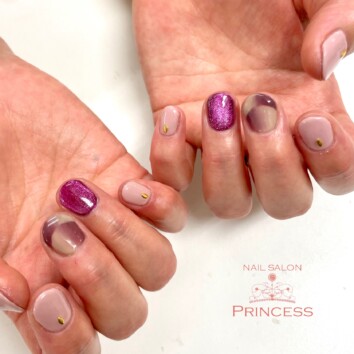 みらい平　マグネットネイル　オンブレフレンチ　ネイルサロンプリンセス