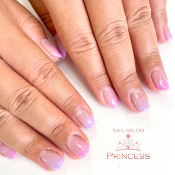 つくばみらい市　パープルネイル　グラデーションネイル　ネイルサロンプリンセス