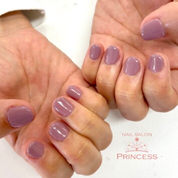 つくばみらい市　くすみピンクネイル　ネイルサロンプリンセス