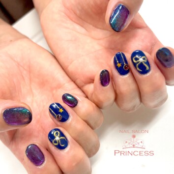 みらい平　マグネットネイル　クリスマスネイル　ネイルサロンプリンセス