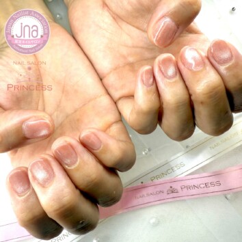 つくばみらい市　マグネットネイル　コーラルオレンジ　ネイルサロンプリンセス