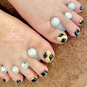 みらい平 フットネイル リボンネイル ネイルサロンプリンセス