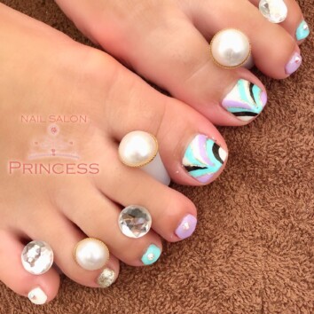 つくばみらい市 プッチ柄ネイル ネイルサロンプリンセス