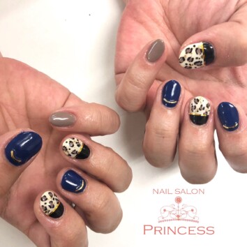 つくばみらい市 レオパードネイル ネイルサロンプリンセス