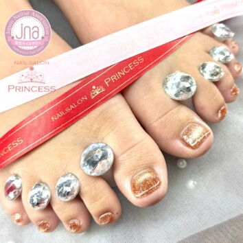 みらい平ネイルサロン　フットネイル　フラッシュマグ　ネイルサロンプリンセス