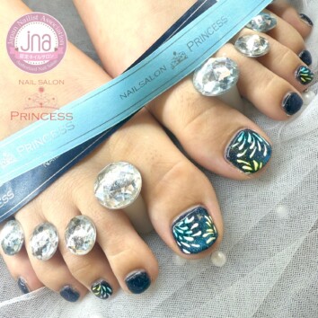 つくばみらい市ネイルネイルサロン フットネイル 花火ネイル ネイルサロンプリンセス