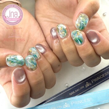 みらい平ネイルサロン　ニュアンスネイル　天然石ネイル　ネイルサロンプリンセス